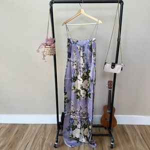 Reformation Frankie Silk Dress in Garden Soiree